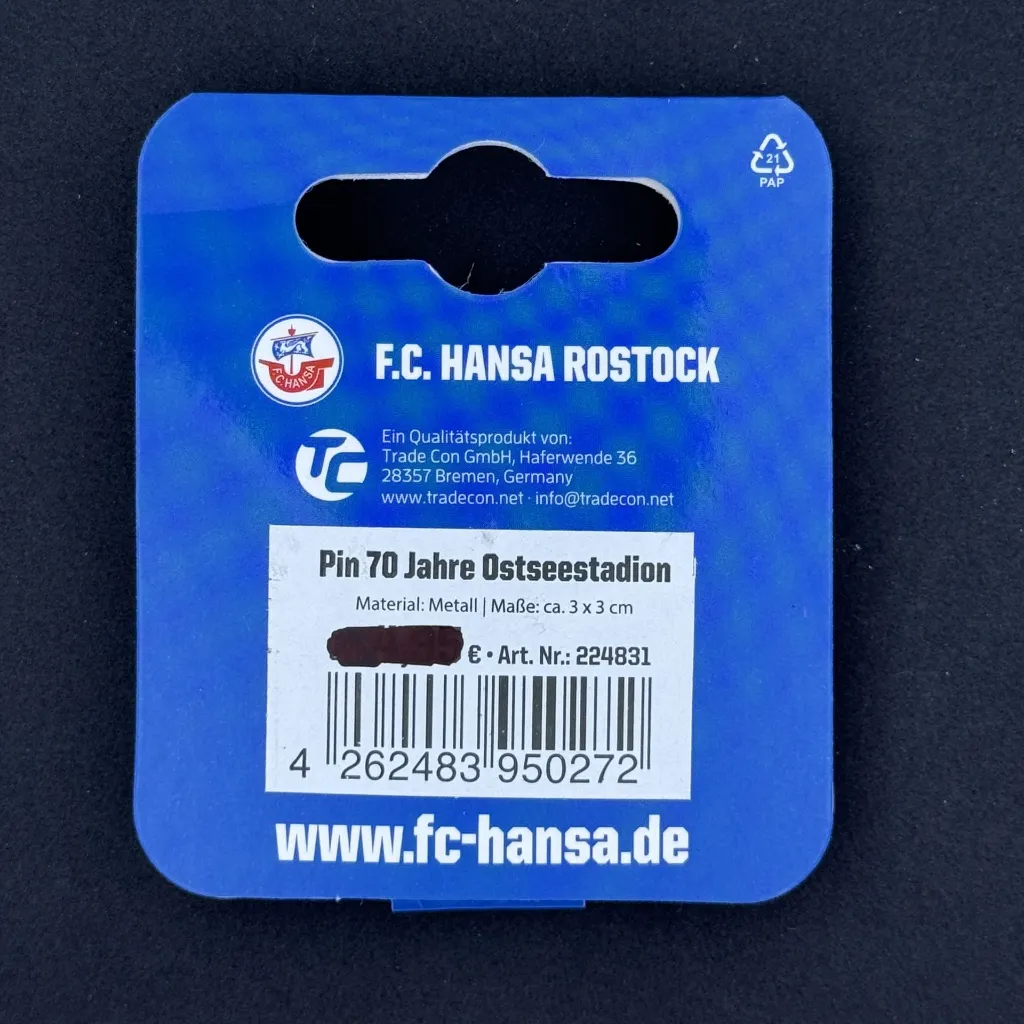 Hansa Rostock 70 Years Official Pin Badge 3.webp