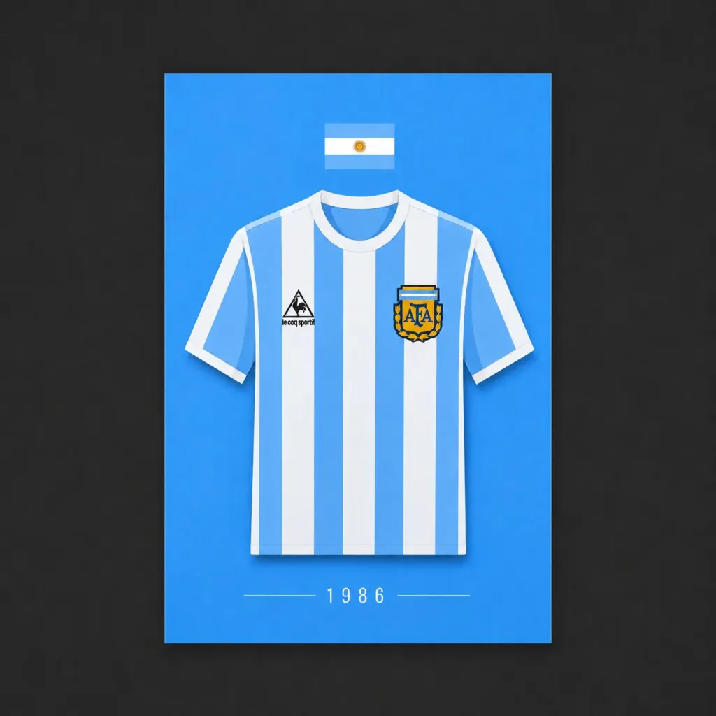 Footballshirt Card Argentina 1986