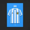 Footballshirt Card Argentina 1986