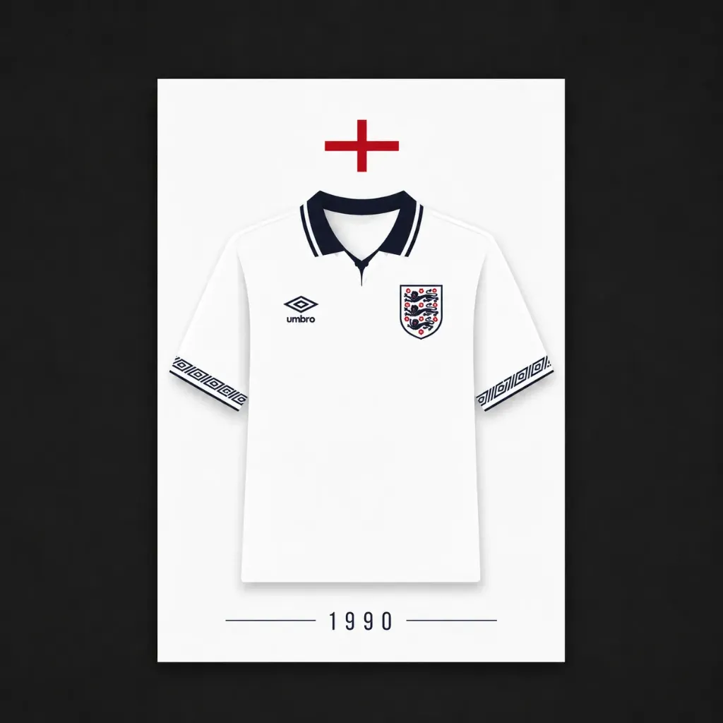 Footballshirt Card England 1990