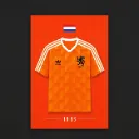 Footballshirt Card Netherlands 1988