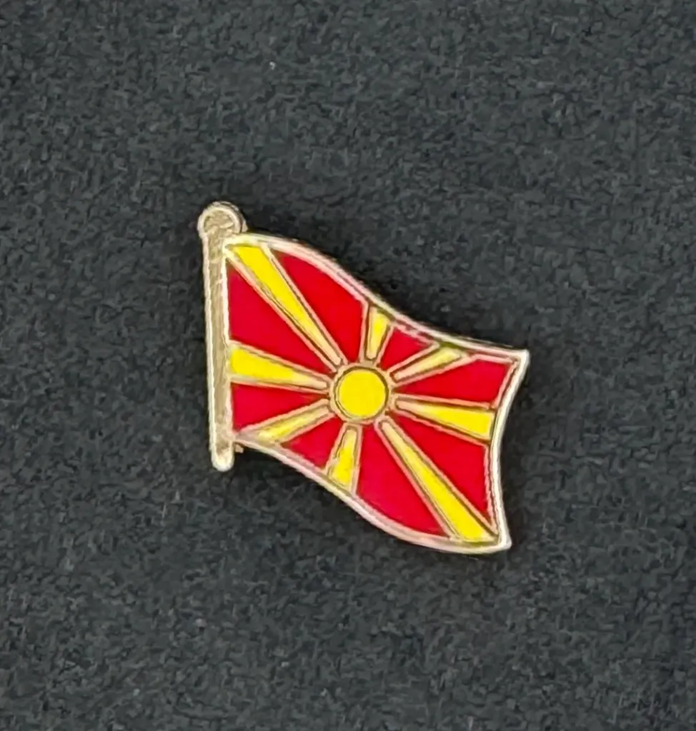 [FlagNorthMacedonia] Football Country Flag Pin Badge North Macedonia
