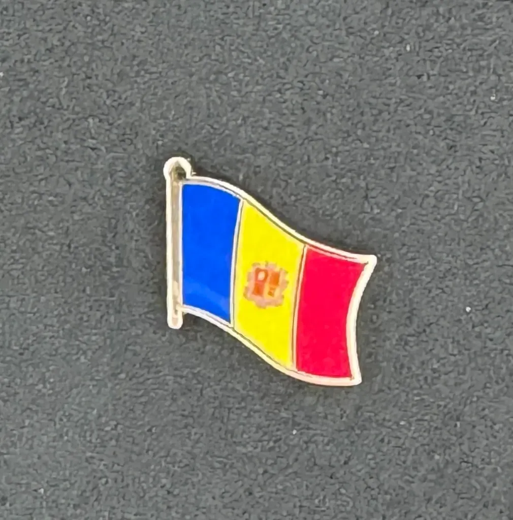 Football Country Flag Pin Badge Andorra